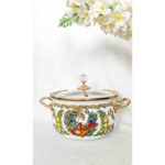 Nar Limon Lüx Emaye Tencere 5 Litre 24 cm Çap Süt Yoğurt Çorba Tenceresi