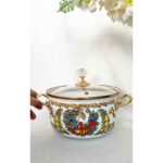 Nar Limon Lüx Emaye Tencere 5 Litre 24 cm Çap Süt Yoğurt Çorba Tenceresi - Görsel 2