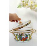 Nar Limon Lüx Emaye Tencere 5 Litre 24 cm Çap Süt Yoğurt Çorba Tenceresi - Görsel 3