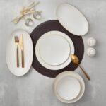 Güral Porselen Camelia  54 Parça 12 Kişilik Porselen Yemek Takımı Altın File - Görsel 2