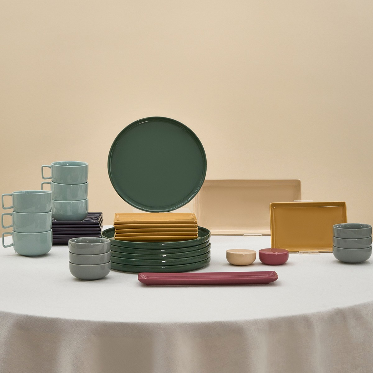 110001193719410.jpg Karaca Stream Bone New Monaco 34 Parça 6 Kişilik Kahvaltı Takımı - Görsel 1