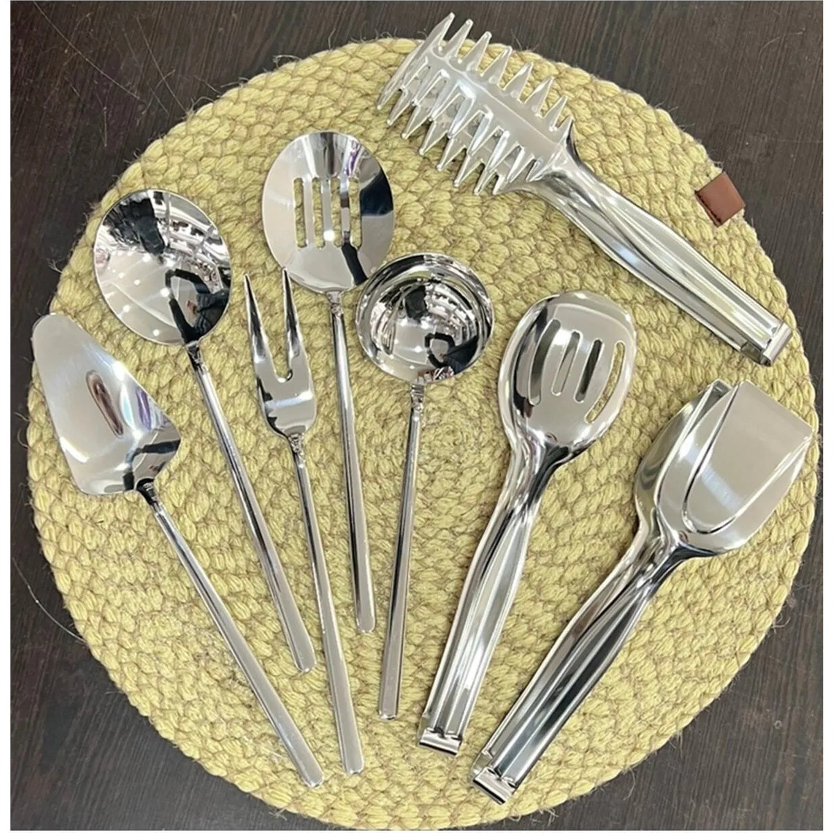 110001194066105.jpg Zetmon Dmr Life 8 Parça 5 Li Sos 3 Lü Maşa Makarna Seti Gümüş Ürün 4 mm Kalınlık Çelik 18/10 - Görsel 1