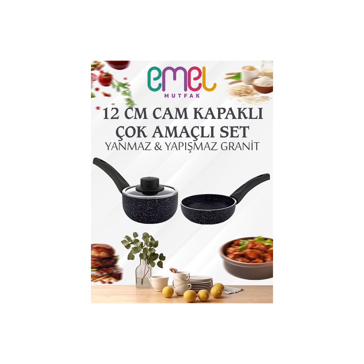 110001194125037.jpg Emel 12 cm Cam Kapaklı Mini Sos Tavası - Görsel 1