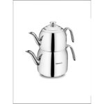 Korkmaz Çaydanlık 18/10 Cr-Ni Paslanmaz Çelik Solar Base Enerji Tasarruflu 2+3,5 L Gümüş - Görsel 2