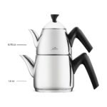 Jumbo Lizbon Midi 2 Parça Paslanmaz Çelik Isıya Dayanıklı Ergonomik Saplı Çaydanlık Seti - Görsel 5