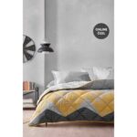 Yataş Bedding Çift Kişilik Uyku Seti %100 Pamuk 195x215 cm Gri Sarı Soyut Geometrik Çift Taraflı - Görsel 5