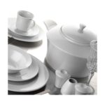 Kütahya Porselen 53 Parça 12 Kişilik Beyaz Düz Tasarım Şık ve Zarif Porselen Yemek Takımı - Görsel 2