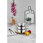 Polochef Paslanmaz Çelik Sahan Seti Silver Saplı 6 Parça