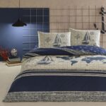 Taç Genç Modası Ranforce Çift Kişilik Nevresim Takımı Muna Lacivert