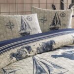 Taç Genç Modası Ranforce Çift Kişilik Nevresim Takımı Muna Lacivert - Görsel 2