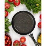 Bonetti Premium 3'lü Granit Tava Seti Yanmaz Yapışmaz Çizilmez Siyah | 20-24-28 cm | - Görsel 4