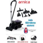 Arnica 2400W Su Filtreli Toz ve Alerjenleri Etkin Bora ET11133 Su Filtreli Süpürge Mor+ Kokulu Parfüm + 3 Yıl Garanti