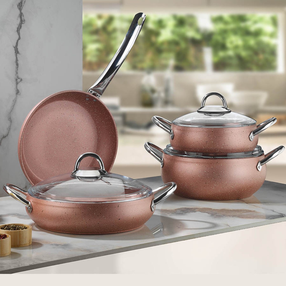 110001197974521.jpg Kütahya Porselen Venedik 7 Parça Tencereseti - Görsel 1