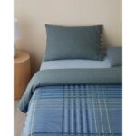 English Home Textured Grid Kolay Ütülenir Tek Kişilik Nevresim Takımı 160X220 cm Lacivert - Görsel 2