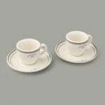 Evidea Kitchen Luna 2'li Espresso Fincanı - Krem / Siyah