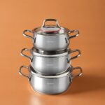 Karaca Emirgan İndüksiyon Tabanlı 6 Parça Çelik Midi Tencere Seti