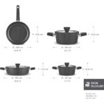 Karaca 7 Parça Bio Diamond İndüksiyon Tabanlı Tencere Seti - Diamond Kaplama, 18-24-26 cm - Görsel 2