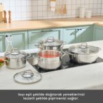 Karaca Belen Indüksiyon Tabanlı 8 Parça Çelik Tencere Seti - Görsel 2