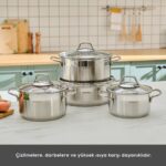 Karaca Belen Indüksiyon Tabanlı 8 Parça Çelik Tencere Seti - Görsel 5