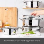 Karaca Alaz 8 Parça Çelik Tencere Seti - Görsel 5