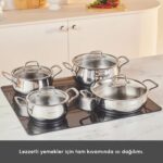Karaca Arena 8 Parça Indüksiyon Tabanlı Çelik Tencere Seti - Görsel 3
