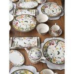 Rossev Muse Garden 42 Parça 6 Kişilik Porselen Kahvaltı Takımı – Çiçek ve Kelebek Desenli - Görsel 4