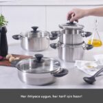 Karaca Buca İndüksiyon Tabanlı 8 Parça Çelik Tencere Seti - Görsel 5