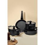 Gigilli Cristel 7 Parça Tencere Seti Siyah