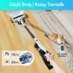 Greenote GSC70 Kablosuz Dikey Süpürge, 23 kpa Emiş Güçlü, Hafif, 2.5L Toz Torbalı ve Kendi Kendini Boşaltan Sistem,Şarjlı Süpürge - Görsel 3
