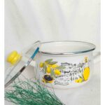 Olive Set Emaye Tencere Büyük Boy 5 Litre 24 cm Çap Süt Yoğurt Çorba Reçel Konserve Salça Tenceresi