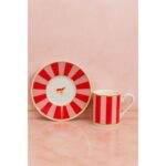 Yzhome 6 Kişilik Porselen Yaldızlı Lovely Birds Özel Tasarım Pembe Kuşlu Kahve Fincan Takımı Seti 100ML - Görsel 2