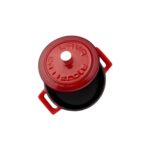 Metal Döküm Mini Tencere, Trendy, 10 Cm, 0.35 L Hacim, Kırmızı - Görsel 3