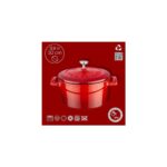 Metal Döküm Mini Tencere, Trendy, 10 Cm, 0.35 L Hacim, Kırmızı - Görsel 4