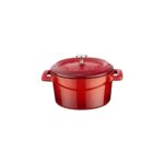 Metal Döküm Mini Tencere, 10 Cm, 0.35 L Hacim, Kırmızı