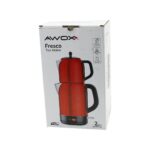 Go İthalat Awox Fresco Kırmızı Elektrikli Çay Makinesi Çaycı Set 1.7lt Su Isıtıcı + 1.2lt Demlik Paslanmaz Çelik Gövde 2200W (5256)