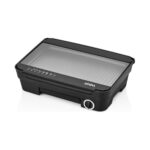 Go İthalat Elektrikli Izgara Kokusuz - Dumansız Cam Kapaklı 5 Kademeli Termostat Yapışmaz 2200W SBG-7118 (5256)