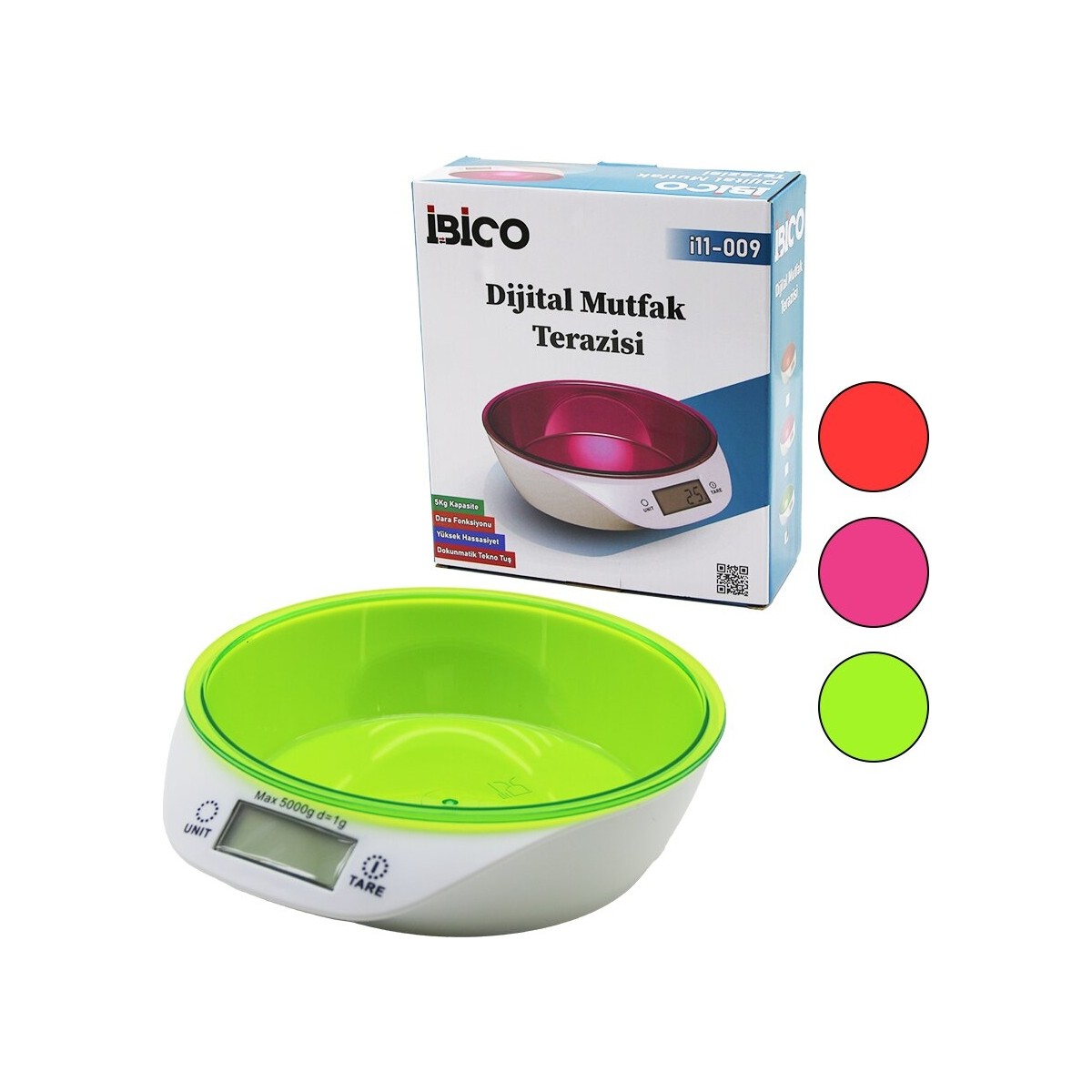 110001209230584.jpg Go İthalat Dijital - Pilli Mutfak Terazi Tartı Kaseli - 5kg/1gr (5256) - Görsel 1