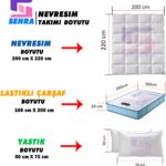 İdil Store Çift Kişilik Yorgan Kılıfı Nevresim Takımı + Lastikli Çarşaf +2 Adet Yastık Kılıflı Seti Pamuklu - Görsel 4