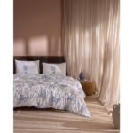 Madame Coco Chapele Tek Kişilik %100 Pamuk Ranforce Baskılı Nevresim Takımı - Mavi