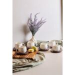 Perotti Dark Balkabağı 6'lı Akasya Tabaklı Modern Porselen Kahve Fincanı Seti - Görsel 3