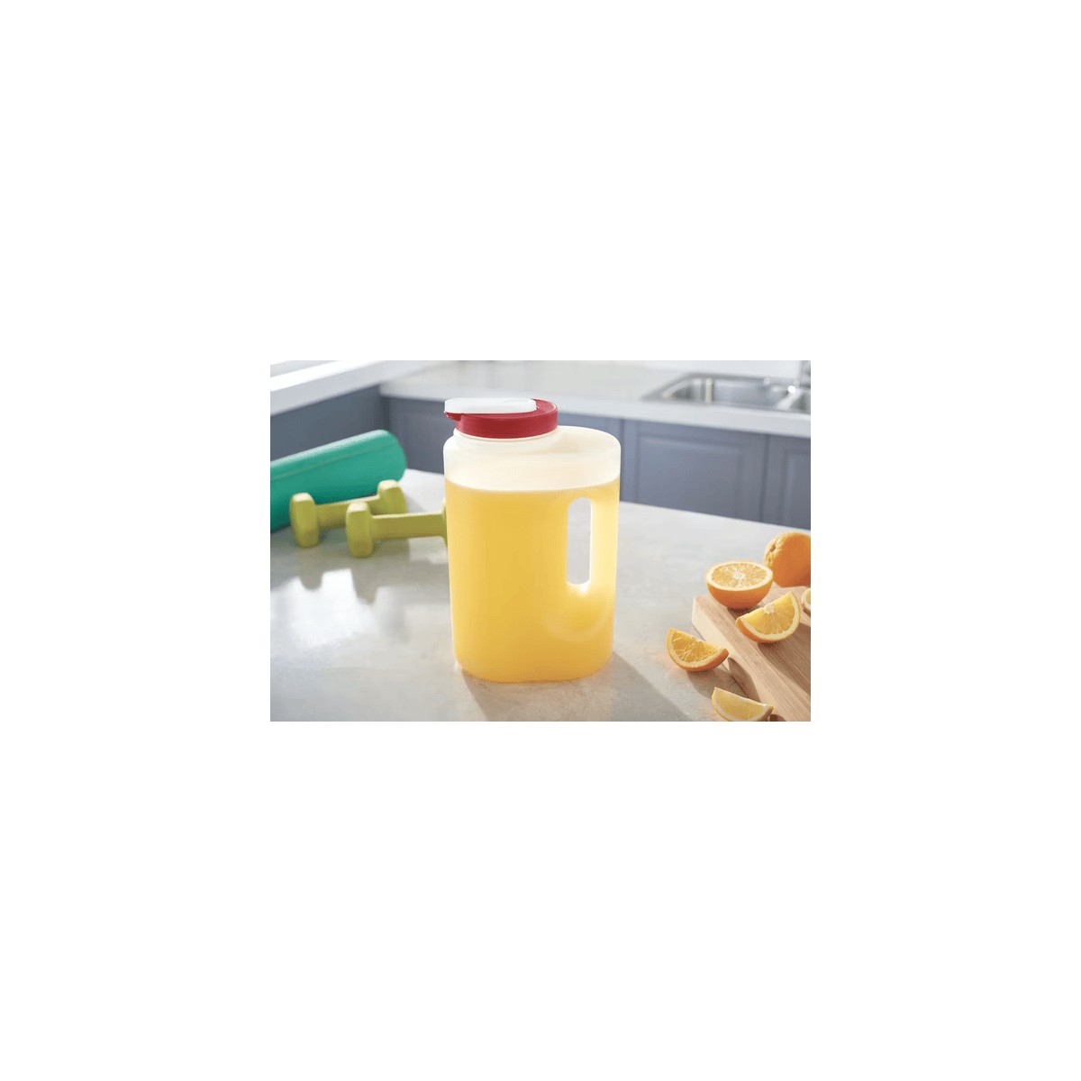 110001209920321.jpg Rubbermaid Mixermate™ 1.9 L Sızdırmaz Sürahi – Kırmızı Kapaklı, Bpa Free - Görsel 1