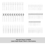 Emsan Alya 84 Parça 12 Kişilik Çatal Kaşık Bıçak Takımı Lüks Kutulu - Görsel 5