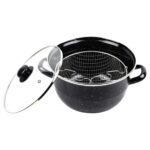 Litaetrend Emaye Kızartma Tenceresi Siyah Kırçıllı 24 cm ROYALEKS-69115