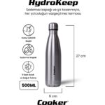 Cooker 500 ml Paslanmaz Çelik Termos – Çift Kat Yalıtım, 6 Saat Sıcak & 12 Saat Soğuk Tutma - Görsel 2