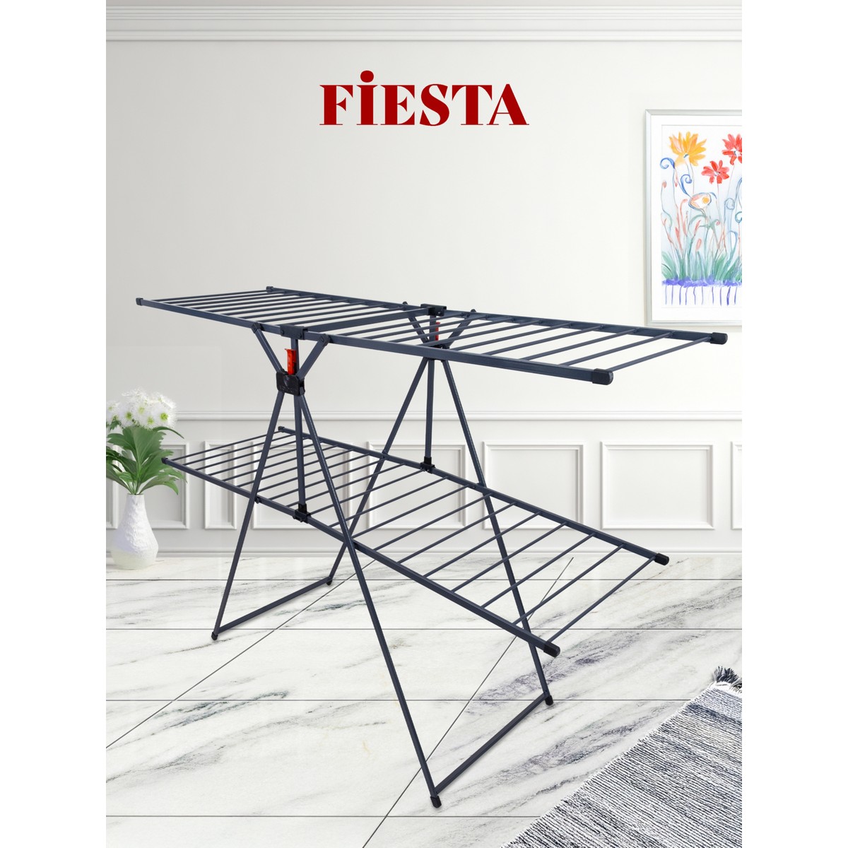 110001211585939.jpg Fiesta FS-132 Asylis Kırılmaz Zırhlı Kalın Borulu Çamaşır Kurutma Askısı - Görsel 1