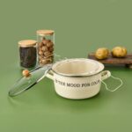 Mien 22 cm Kızartma Tenceresi Emaye Fildişi EMY1018B - Görsel 2