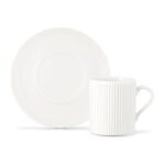 Madame Coco Ligne Porselen Kahve Fincan Seti 6 Parça Zarif Beyaz Renk Özel Tasarım Şık Model - Görsel 4