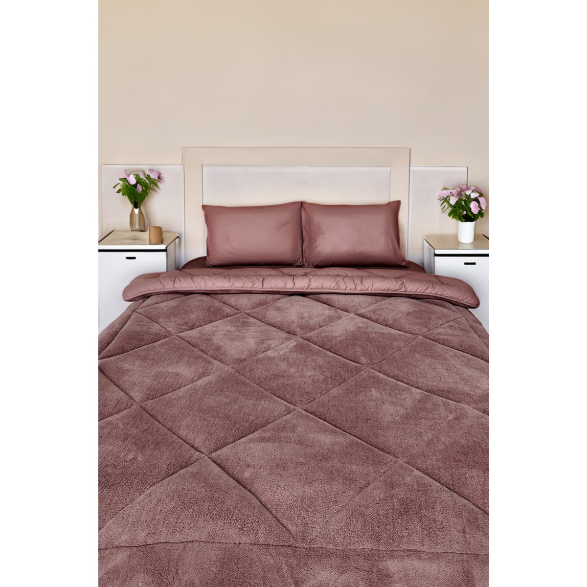 110001212341391.jpg Uysal Yorgan Welsoft Akfil Battal Boy Uyku Seti 220X240 - Görsel 1