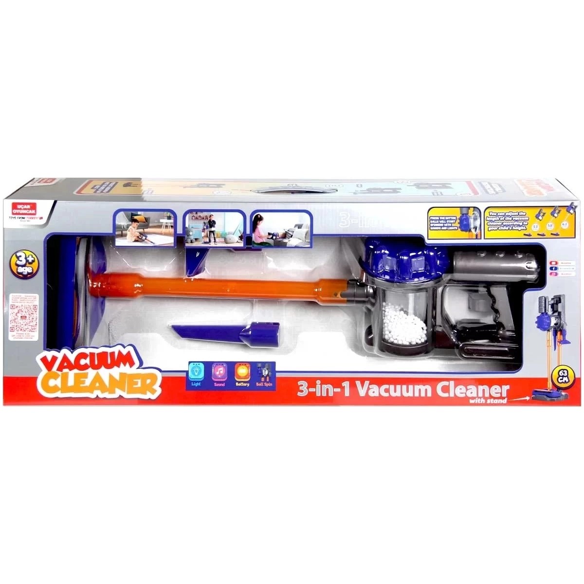 110001212731047.jpg Vacuum Cleaner Pilli Kablosuz Oyuncak Dikey Standlı Elektrik Süpürgesi - 0282U - Görsel 1