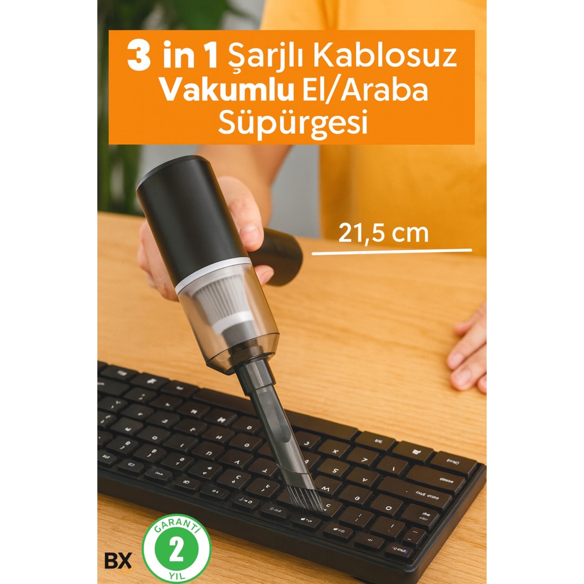 110001212739773.jpg 3 In 1 Şarjlı Kablosuz Vakumlu El Süpürgesi Araç, Ev ve Ofis Için Güçlü Taşınabilir Mini Elektrikli Süpürge - Görsel 1